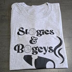 Stogies & Bogeys Golf Graphic T-Shirt Gray Men's XXL